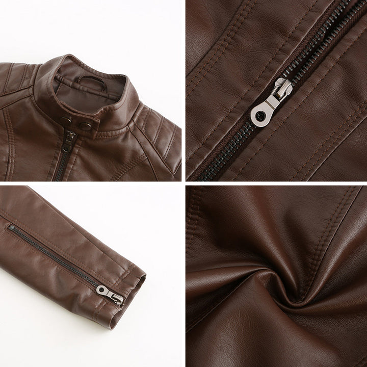 Cool Leather Ladies Jacket - Nova-Brown-XS-Nora Luxe