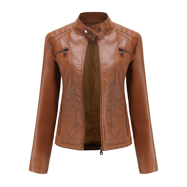 Cool Leather Ladies Jacket - Nova-Brown-XS-Nora Luxe