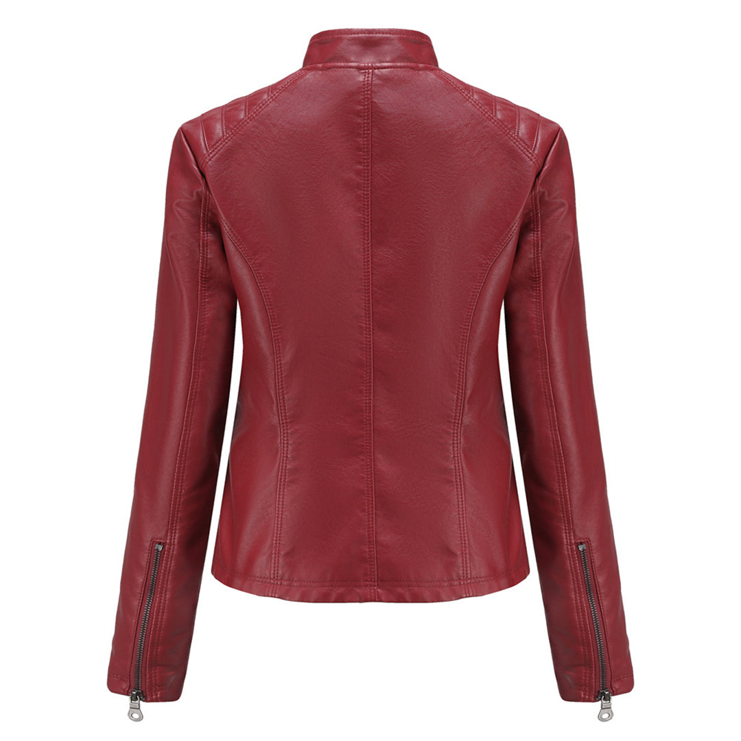 Cool Leather Ladies Jacket - Nova-Brown-XS-Nora Luxe