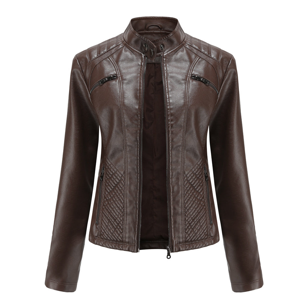 Cool Leather Ladies Jacket - Nova-Dark brown-XS-Nora Luxe