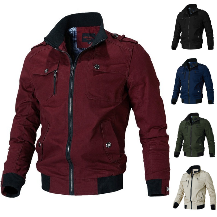 Cool Men's Bomber Jacket - Aiden-Black-M-Nora Luxe
