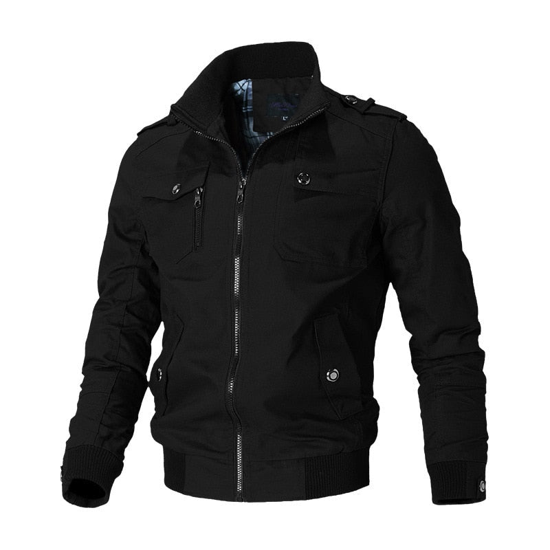 Cool Men's Bomber Jacket - Aiden-Black-M-Nora Luxe