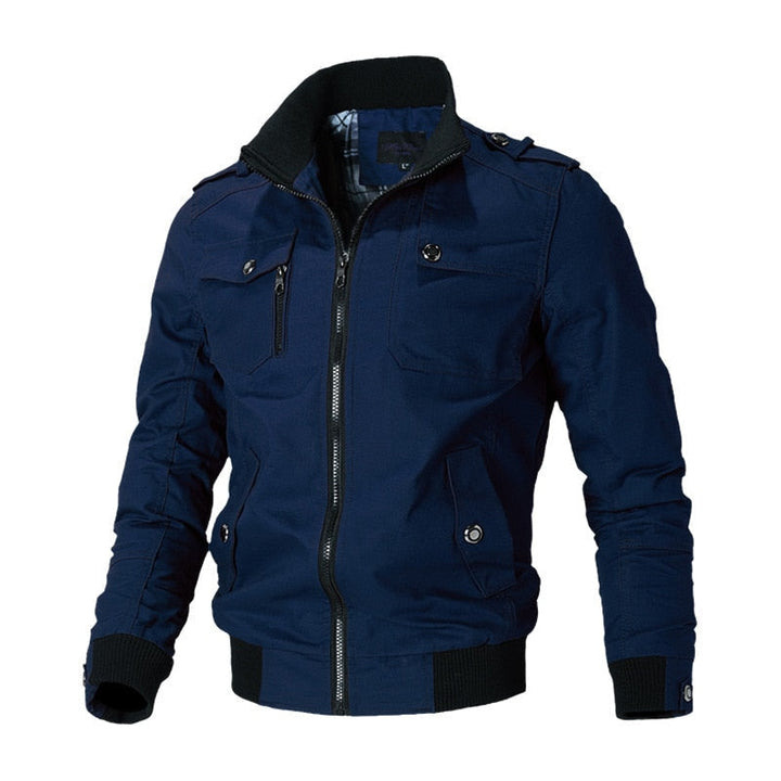 Cool Men's Bomber Jacket - Aiden-Blue-M-Nora Luxe
