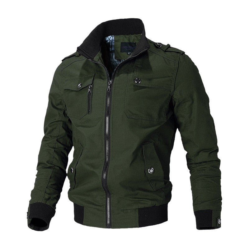 Cool Men's Bomber Jacket - Aiden-Green-M-Nora Luxe