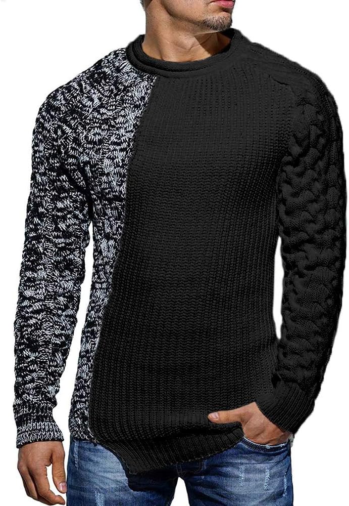 Cool Men's Sweater - Damian-Black Gray-M-Nora Luxe