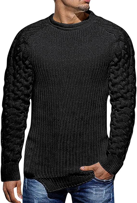 Cool Men's Sweater - Damian-Black-M-Nora Luxe