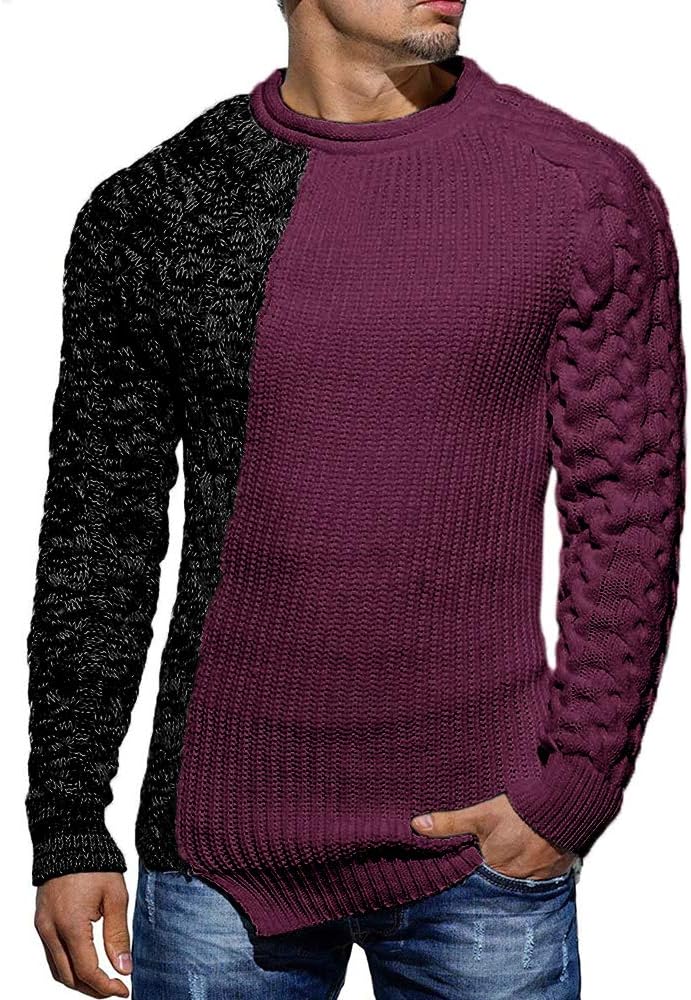 Cool Men's Sweater - Damian-Bordeaux Gray-M-Nora Luxe
