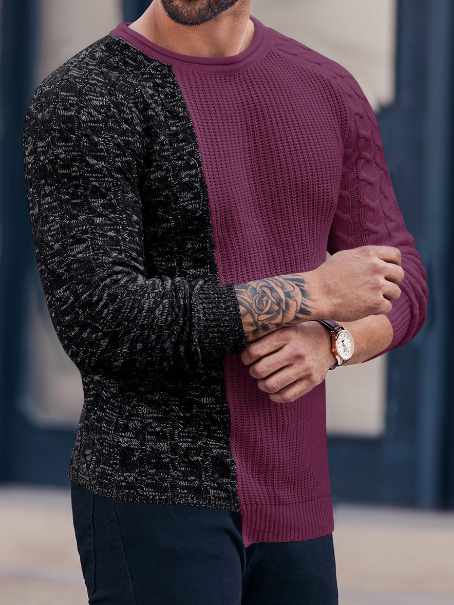 Cool Men's Sweater - Damian-White Gray-M-Nora Luxe