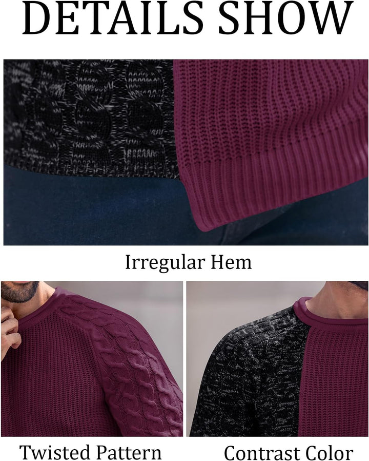 Cool Men's Sweater - Damian-White Gray-M-Nora Luxe