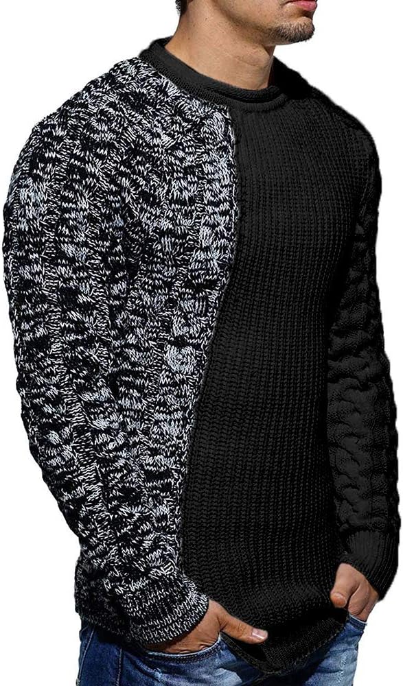 Cool Men's Sweater - Damian-White Gray-M-Nora Luxe