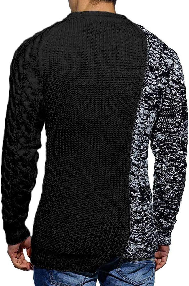 Cool Men's Sweater - Damian-White Gray-M-Nora Luxe