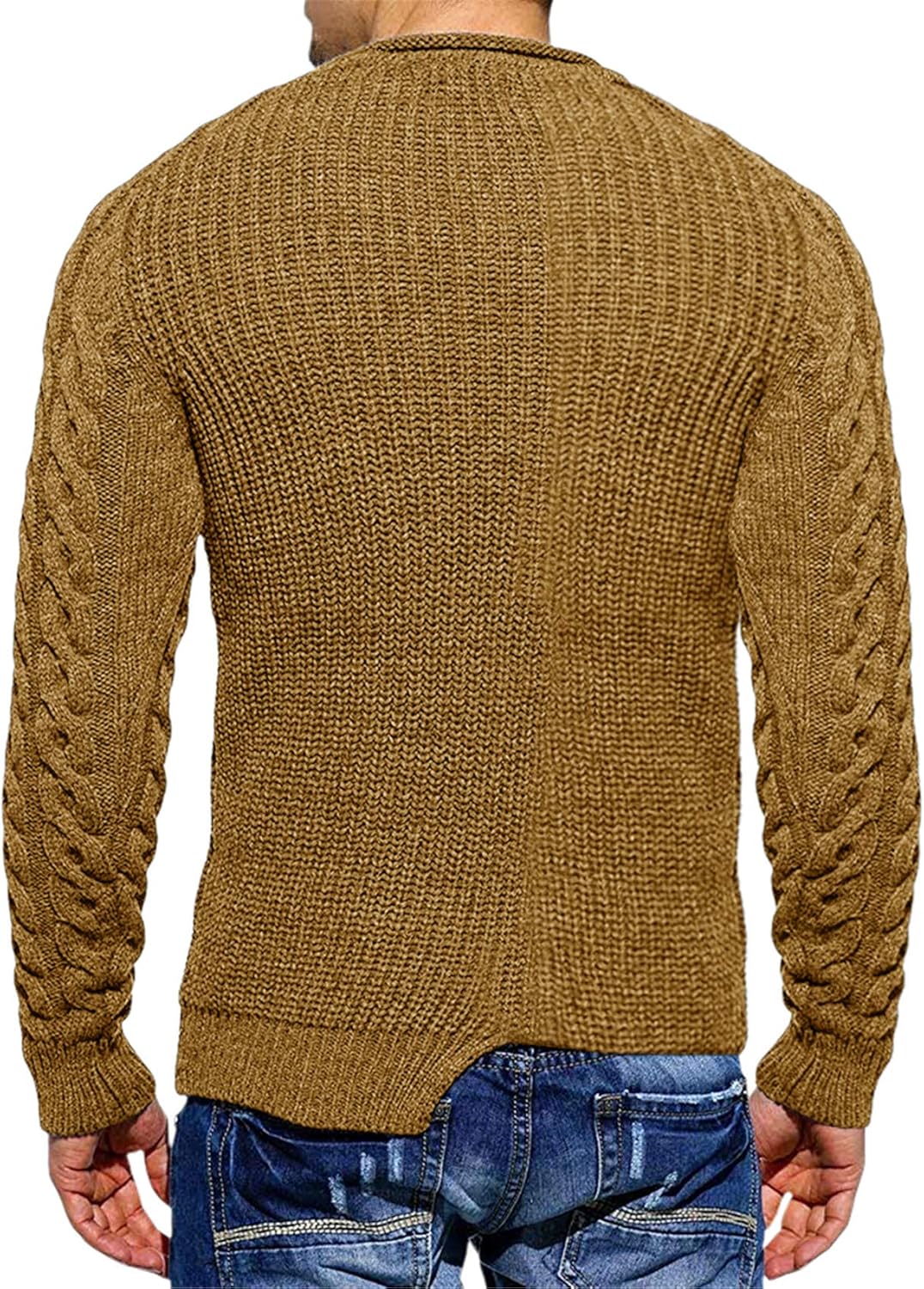 Cool Men's Sweater - Damian-White Gray-M-Nora Luxe