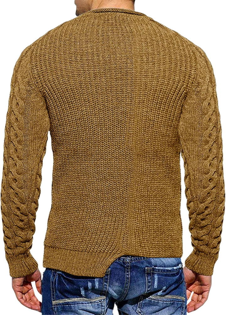 Cool Men's Sweater - Damian-White Gray-M-Nora Luxe