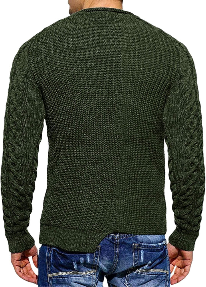 Cool Men's Sweater - Damian-White Gray-M-Nora Luxe