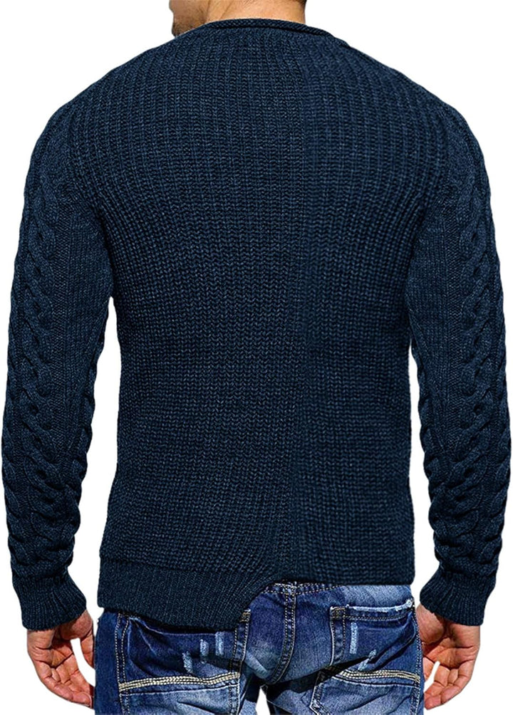 Cool Men's Sweater - Damian-White Gray-M-Nora Luxe