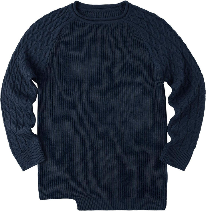 Cool Men's Sweater - Damian-White Gray-M-Nora Luxe