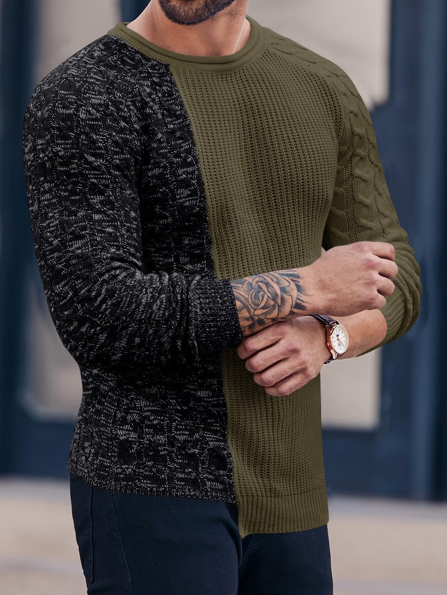 Cool Men's Sweater - Damian-White Gray-M-Nora Luxe