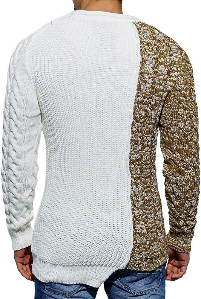 Cool Men's Sweater - Damian-White Gray-M-Nora Luxe