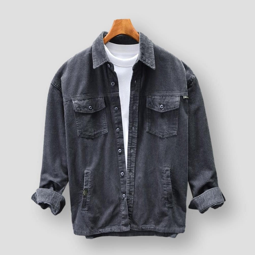 Corduroy Men's Shirt - David-Gray-S-Nora Luxe