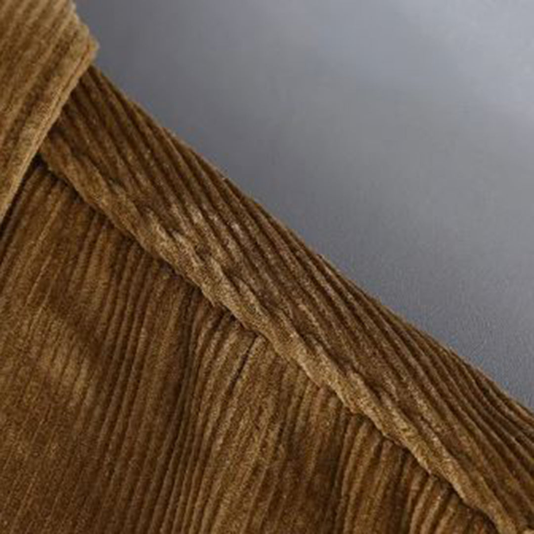 Corduroy Winter Shirt for Men - Dorian-Khaki-M-Nora Luxe
