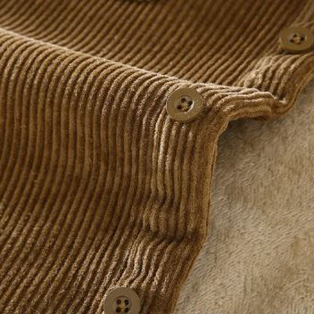 Corduroy Winter Shirt for Men - Dorian-Khaki-M-Nora Luxe