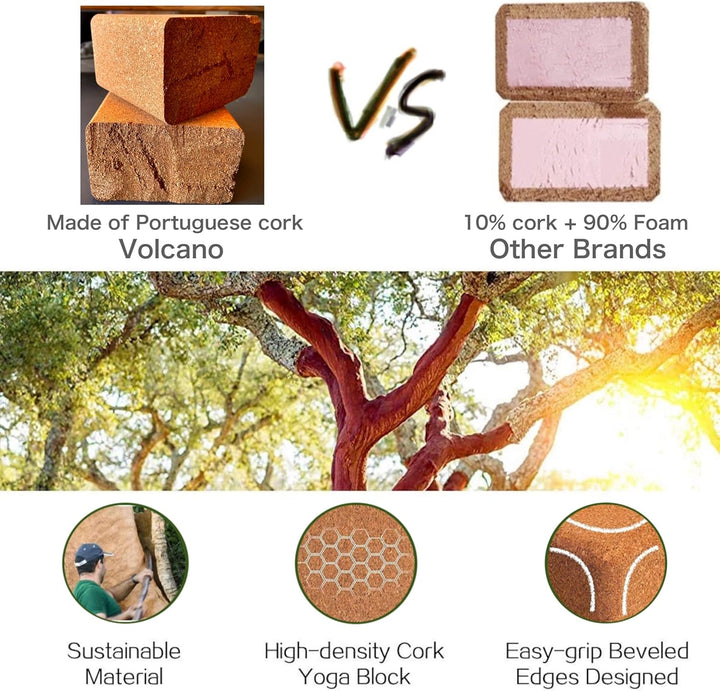 Cork Yoga Blocks – Natural, Non-Slip, Odorless (2-Pack)-Nora Luxe