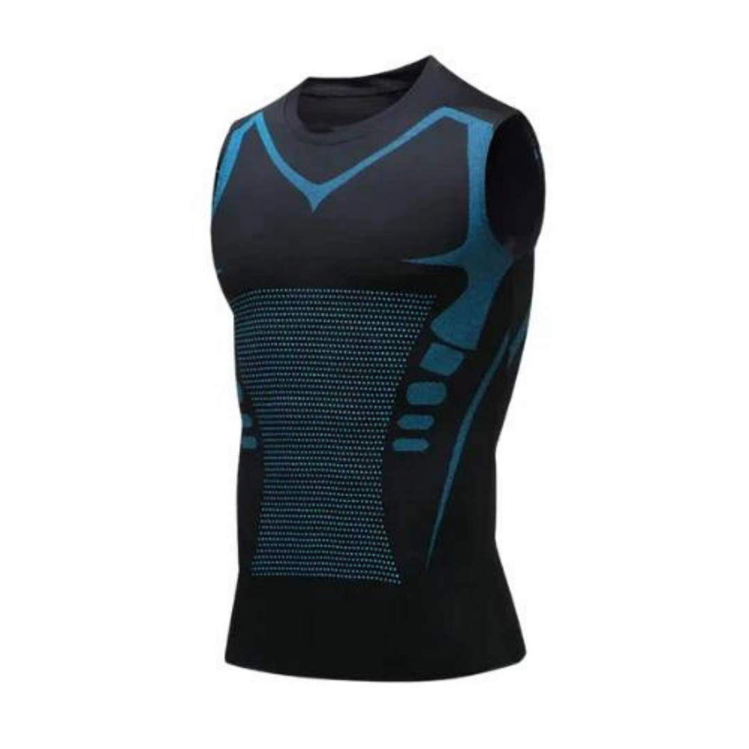 Corrective Dress Shirt – CoreForm Bodyshape-Black Blue-S (110.2 – 154.3 lbs)-Nora Luxe