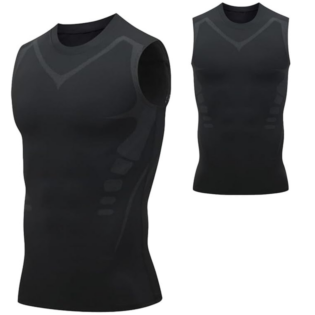 Corrective Dress Shirt – CoreForm Bodyshape-Black-S (110.2 – 154.3 lbs)-Nora Luxe