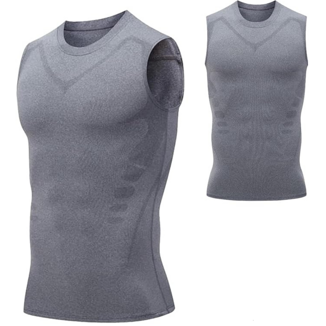 Corrective Dress Shirt – CoreForm Bodyshape-Gray-S (110.2 – 154.3 lbs)-Nora Luxe