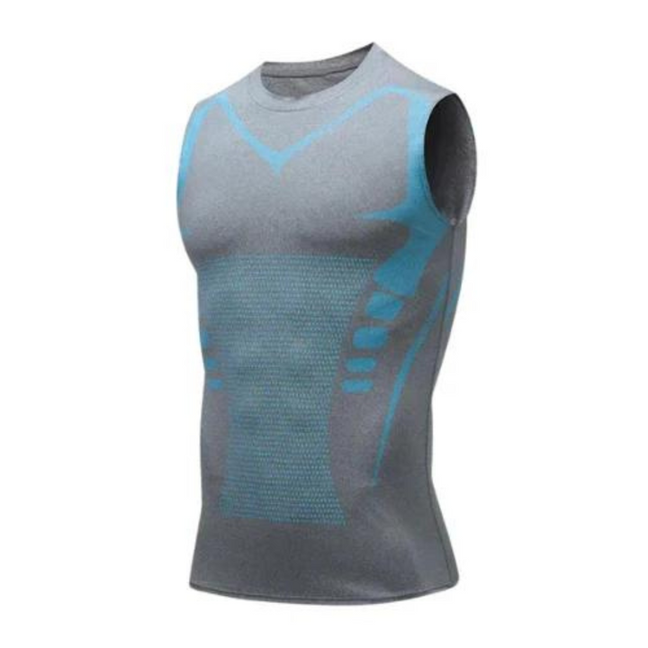 Corrective Dress Shirt – CoreForm Bodyshape-Grey Blue-S (110.2 – 154.3 lbs)-Nora Luxe
