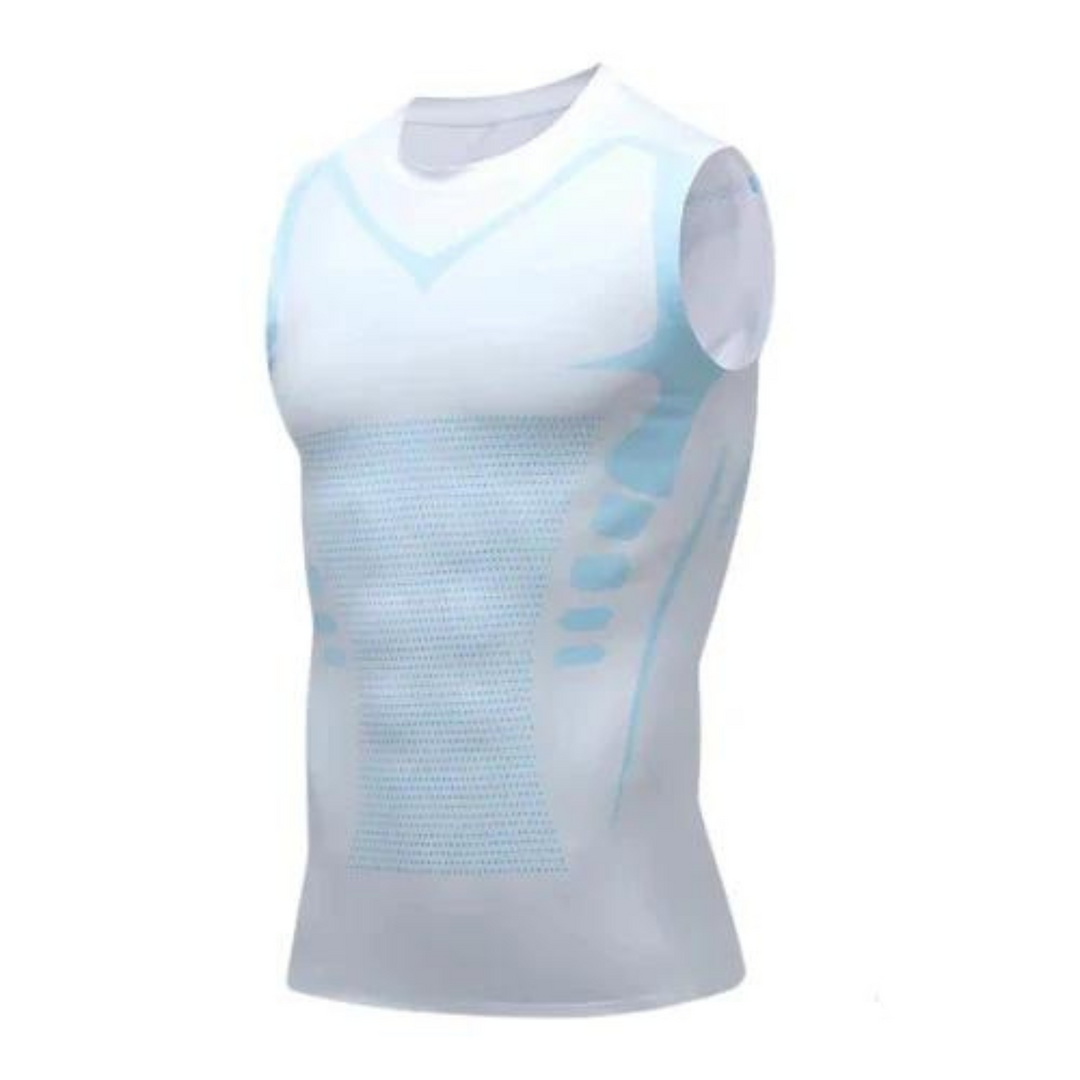 Corrective Dress Shirt – CoreForm Bodyshape-White Blue-S (110.2 – 154.3 lbs)-Nora Luxe
