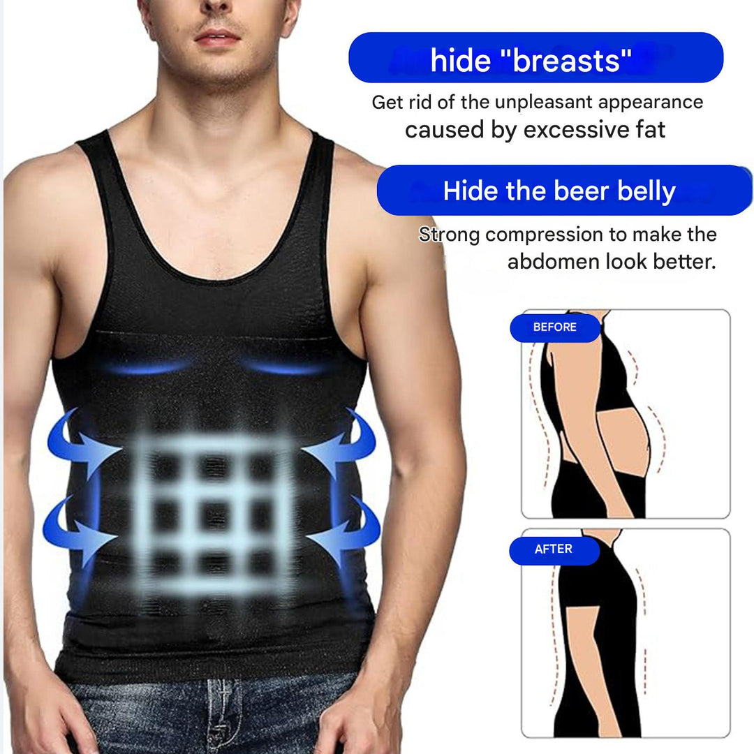 Corrective Shirt with Shaping Effect – Noah-Black-M-Nora Luxe