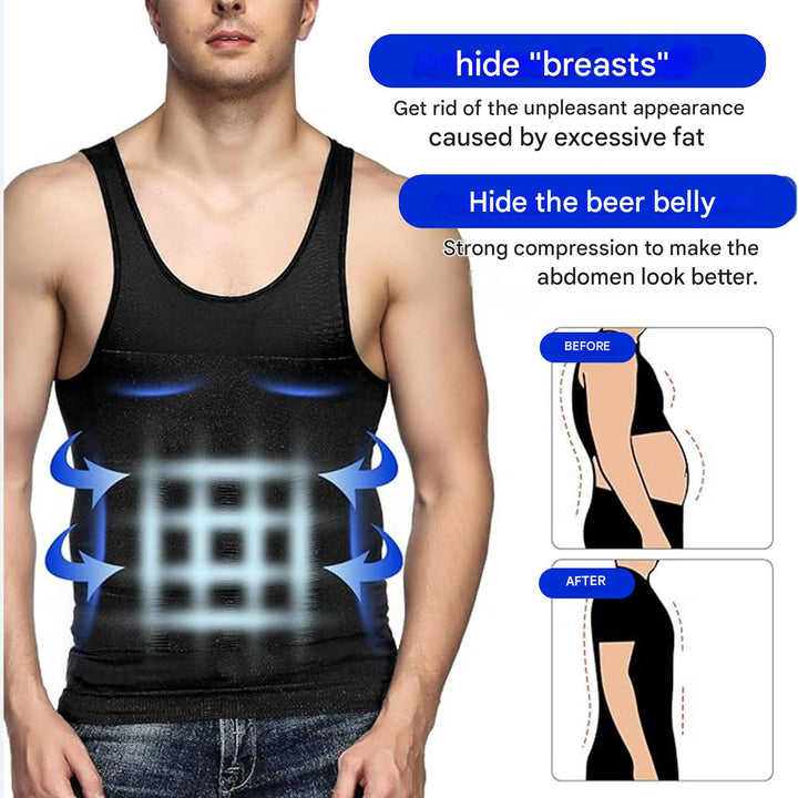 Corrective Shirt with Shaping Effect – Noah-Black-M-Nora Luxe
