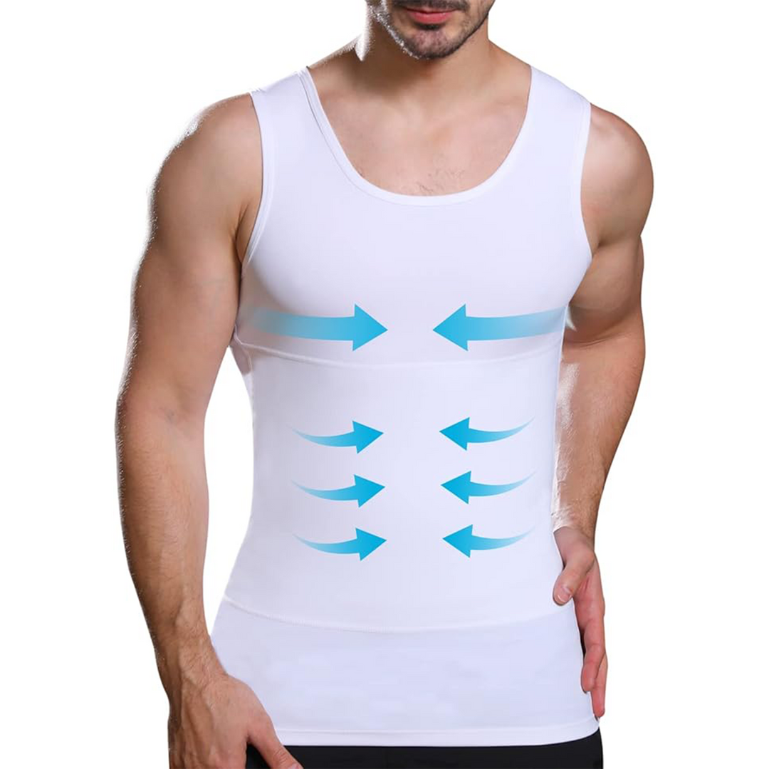 Corrective Shirt with Shaping Effect – Noah-White-M-Nora Luxe