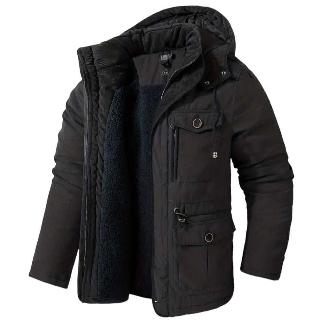 Cotton Jacket for Active Men - Apex Shift-Black-S-Nora Luxe