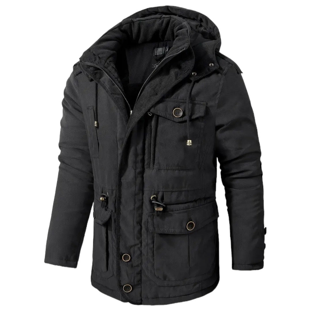 Cotton Jacket for Active Men - Apex Shift-Black-S-Nora Luxe