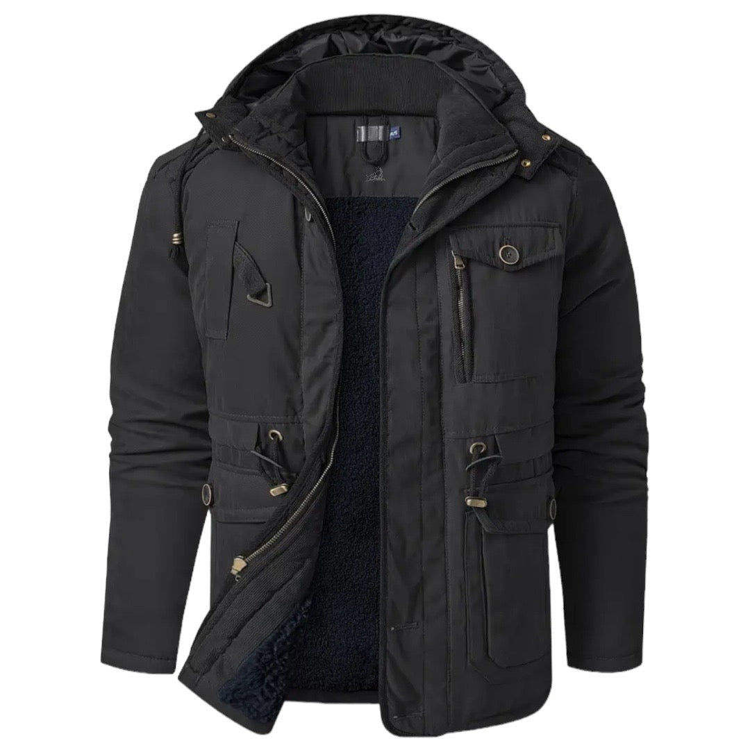 Cotton Jacket for Active Men - Apex Shift-Black-S-Nora Luxe