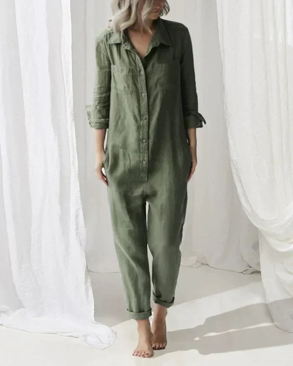 Cotton Jumpsuit - Lotte-Green-S-Nora Luxe