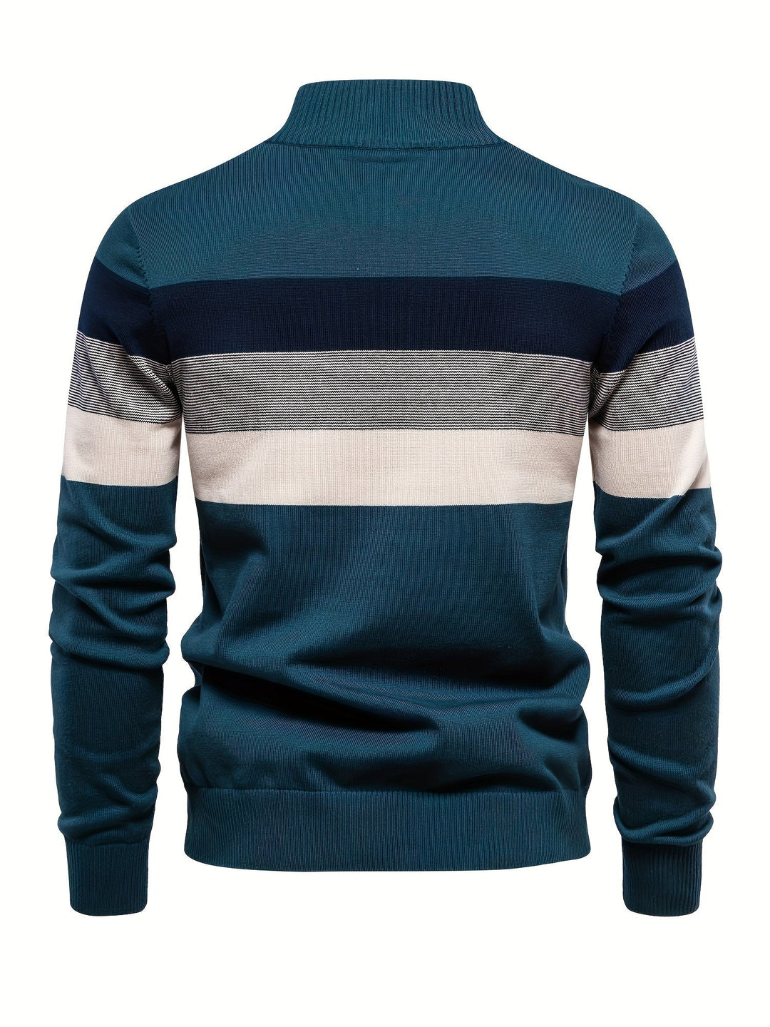Cotton Knit Men's Sweater - Wyatt-Dark blue-S-Nora Luxe
