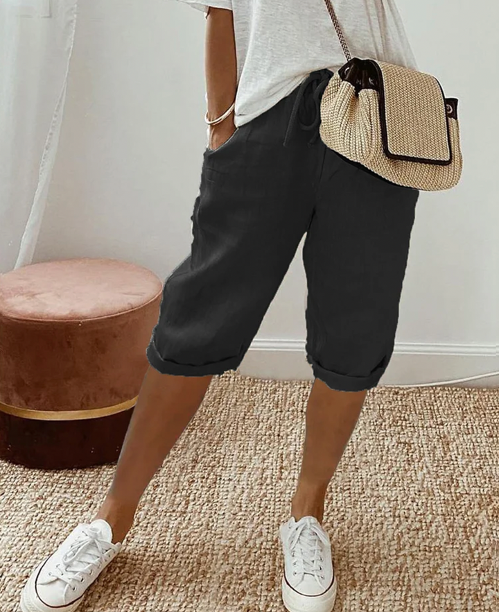 Cotton Ladies' Shorts - BreezeFlow-Black-S-Nora Luxe