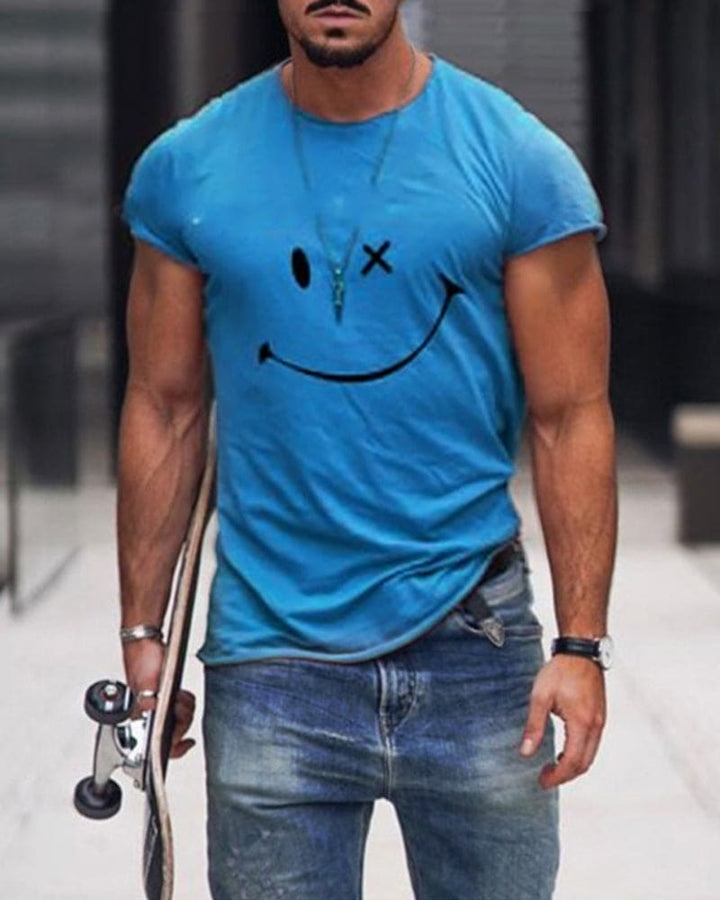 Cotton Men's T-Shirt - Arlo-Blue-S-Nora Luxe