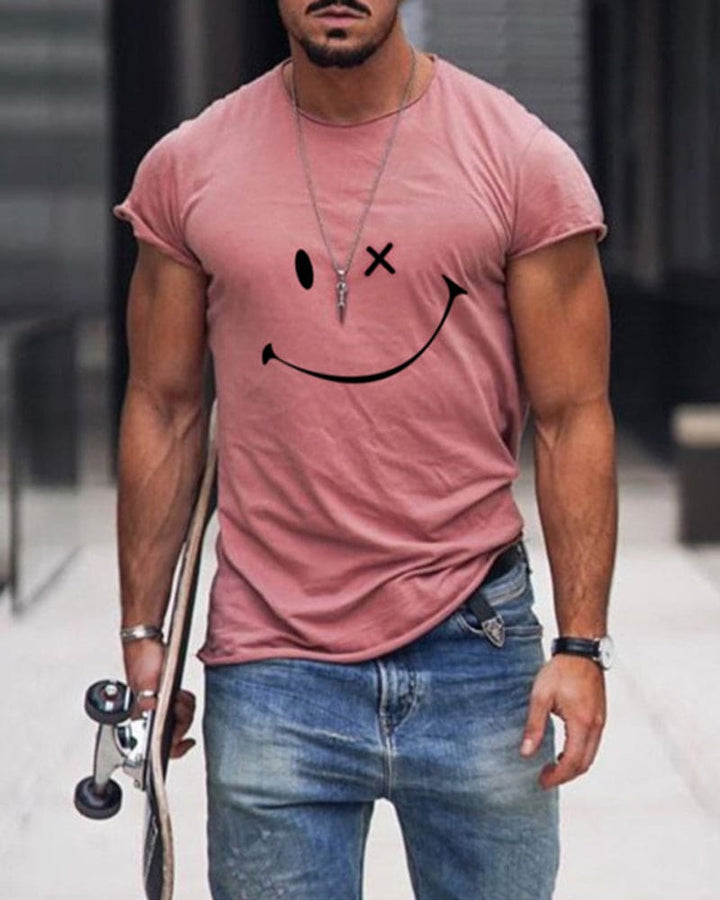 Cotton Men's T-Shirt - Arlo-Pink-S-Nora Luxe