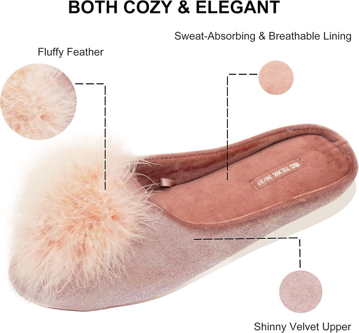 Cozy Velvet Memory Foam Slippers - VelvetEase-Black-4.5-Nora Luxe