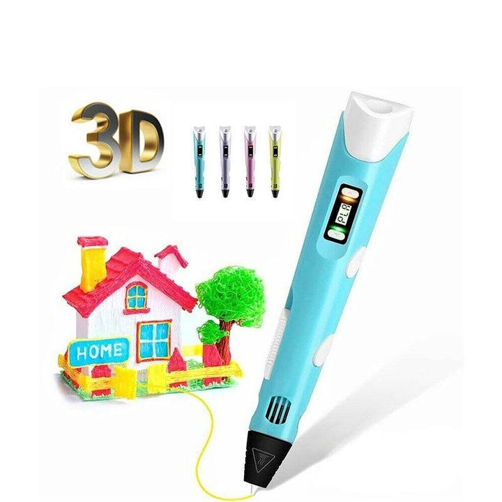 Creative 3D Printing Pen - DoodleForm-Blue + 20 pieces of coloured filament (50M)-The Livary