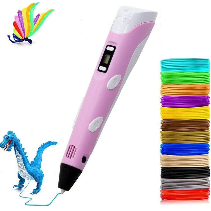Creative 3D Printing Pen - DoodleForm-Pink + 20 pieces of coloured filament (50M)-The Livary