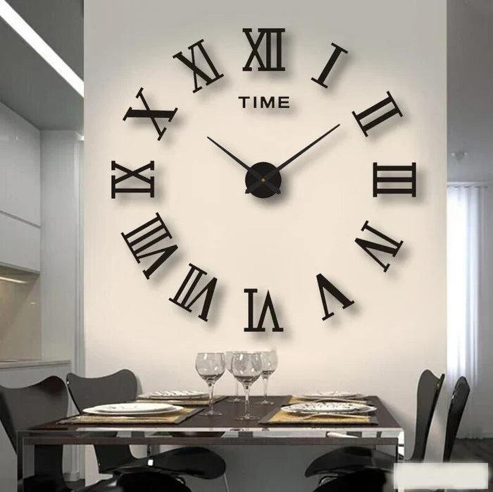 Creative Wall Clock - ArtTime-New Roman - Black-23.62 – 39.37 in-Nora Luxe