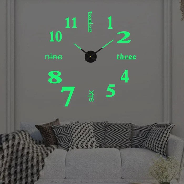 Creative Wall Clock - ArtTime-Quarter - Luminous-23.62 – 39.37 in-Nora Luxe