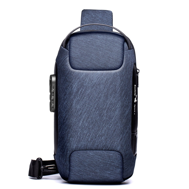 Compact Water-Resistant Crossbody Bag for Men – Anti-Theft with USB Charging