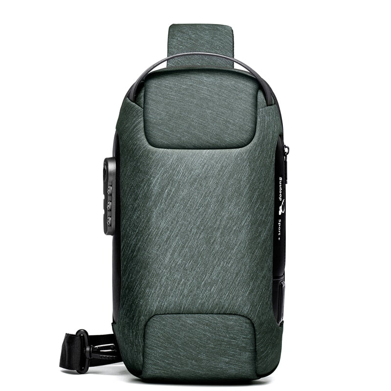Compact Water-Resistant Crossbody Bag for Men – Anti-Theft with USB Charging