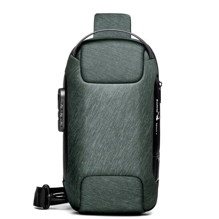 Compact Water-Resistant Crossbody Bag for Men – Anti-Theft with USB Charging